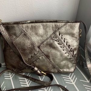 HOBO distressed metallic crossbody